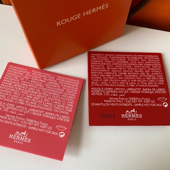 HERMES ROUGE HERMES ROUGE CASAQUE RED LIPSTICK 40 SATINE 64 MATTE SAMPLES - Picture 7 of 7